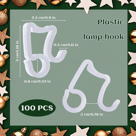 100 pcs Gutter Hooks, Outdoor String Lights Clips, Gutter Garland Hooks, Gutter Hooks For Christmas Decorations For