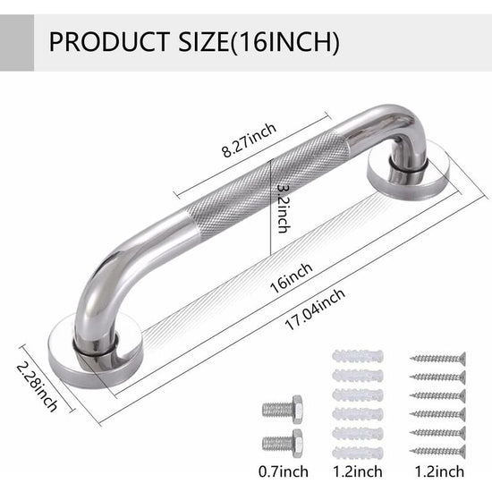 Bathroom Grab Bar, Sus 304 Stainless Steel Bathtub Handle With Non-Slip Grip, Toilet Grab Bar For