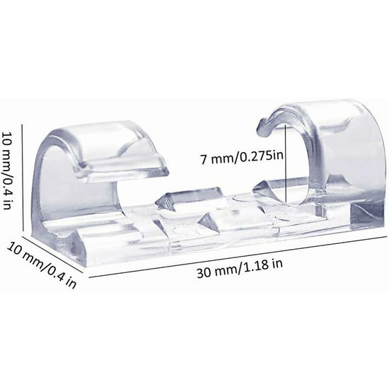 60 Pack Clear Cable Clips, Strong Self-Adhesive Cable Holder, Durable Plastic Cord Management Organizer Clamps For Home