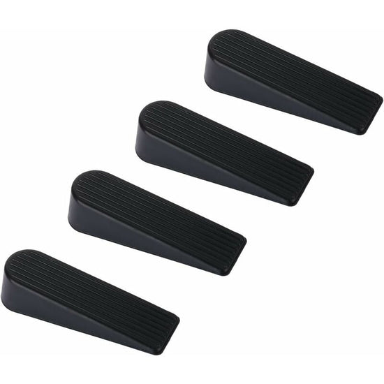 Door Wedge, 4 Pack Rubber Door Stopper Upgrade Door Stop, 100% Silicone, Non-Toxic, No Odor, Black