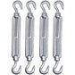 4 pcs M6 Adjustable Cable Turnbuckle With Hook And Loop - Cable Tension (4 pcs, M6)