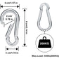 4 pcs Heavy Duty Carabiner Hooks For Sports, Locking Dogs, Hammock Swing, 304 Stainless Steel, 8Mm Thickness