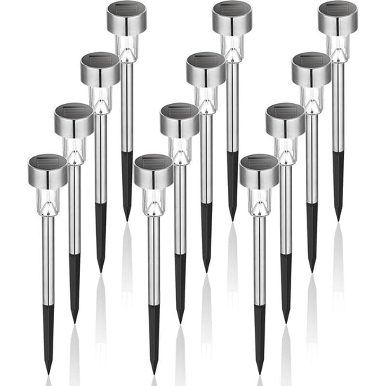Outdoor Solar Lights LED Landscape Light Pack/Pathway Lights Stainless Steel-12