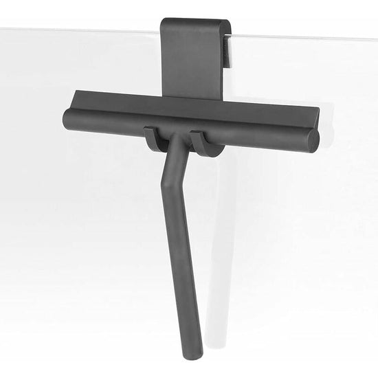 27Cm Silicone Shower Squeegee - For Glass Shower Door And Wall - With Hanging Hook - Black