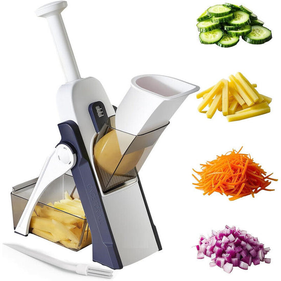 Kitchen Mandoline Safety Slicer Manual Multifunction All Vegetable Cutter Stainless Steel Blade, Julienne, Cubes, Fcoupe