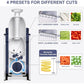 Kitchen Mandoline Safety Slicer Manual Multifunction All Vegetable Cutter Stainless Steel Blade, Julienne, Cubes, Fcoupe