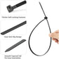 100 Pieces White Large Cable Ties, Extra Long 400Mm X 9Mm Cable Tie Nylon Uv Resistant, 80 Kgs Heavy Duty Cable Ties