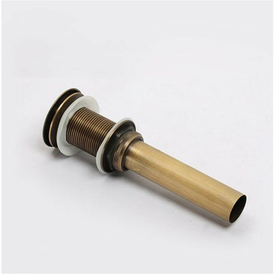 Single Handle Push-Pull Pop-Up Clicker Sink Faucet Build Plug Without Overflow (Antique Brass)
