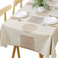 Rectangular Waterproof Pvc Tablecloth, 140 X 220Cm Plastic Table Cloth Stain And Oil Resistant, Beige Tablecloth For