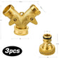 2-Way Y-Distributor With 3/4" Brass Quick Connect For Irrigation Tool Connection