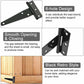 6 pcs Black T-Hinge Barn Door Hinge 4 Inch Exterior T-Hinges With 36 Screws Iron Door Hinges Heavy Duty Hinges For