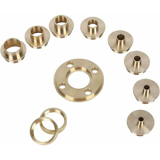 ROuter Guide Kit, 11 Pieces Imperial Size Brass ROuter Template Guide Kit, With Lock Nut Adapter With Case