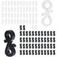 100 pcs Mini Black White Plastic Gutter Hooks With Shape Clip Outdoor Light Hooks For Wedding Christmas Halloween
