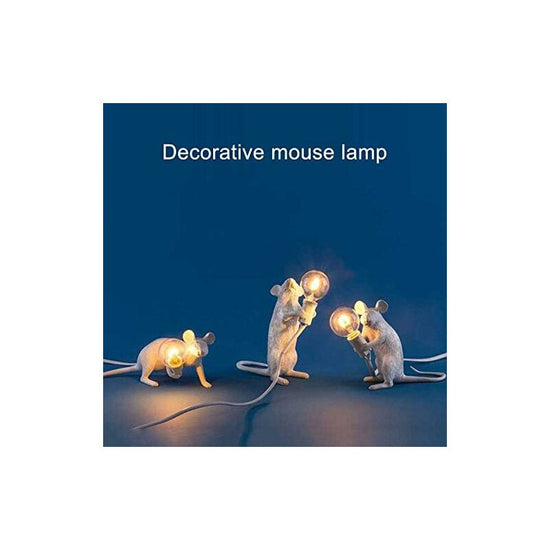 Table Lamp Mouse Shape Resin Desk Lamp Bedside Lamp Light Home Bedroom Decor E12 Base