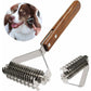 Coat King Rake Pet Undercoat Rake Dog Dematting Comb Pet Grooming Brush Tool Deshedding 17+9 Double Sided Teeth