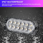 2 pcs 12 LED Amber Strobe Brake Light, 12V 24V LED Light Bar For Offroad Vehicle Car Van Boat Trailer Caravan, 3000K