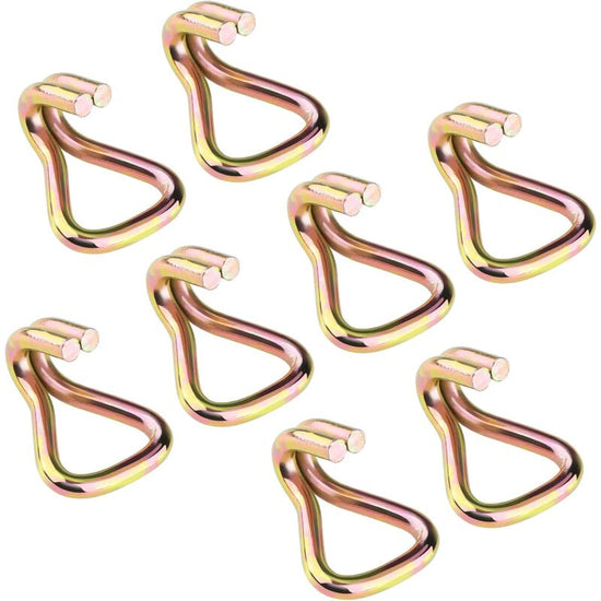 8X Heavy Duty Double J Hooks For Strap Maximum Breaking Strength 1000Kg