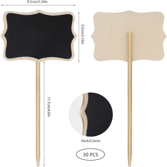 Garden Label 30 Pieces T-Type Waterproof Wooden Plant Labels Slate Plant Tags For Garden Seeds Trees Herbs Flowers