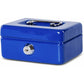 Steel Money Box Lockable And Portable 12.5X9.5X6Cm With Coin Slot Suitable As Piggy Bank, Small Safe, Cash Drawer Blue