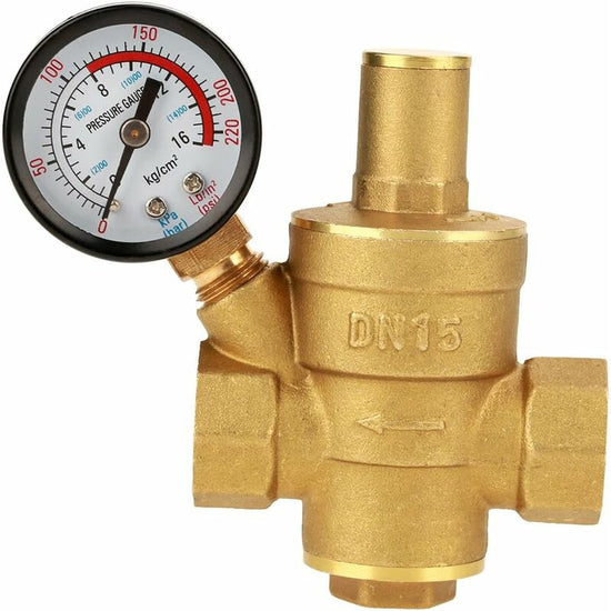 Adjustable Water Pressure Regulator Reducer With Dn15 Brass Measuring Meter