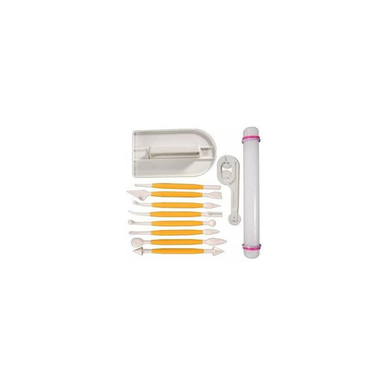 4 pcs Set DArk Sugar Paste Modeling Tools, 11 Cake Molds