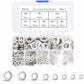 360 pcs Stainless Steel Flat Washers Assortment Kit, M2.5 M3 M4 M5 M6 M8 M10 M12 Metal Washers For Screw Sealing Gasket