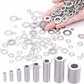360 pcs Stainless Steel Flat Washers Assortment Kit, M2.5 M3 M4 M5 M6 M8 M10 M12 Metal Washers For Screw Sealing Gasket