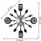 16" Large Kitchen Wall Clocks With Spoons And Forks, Great Home Decor And Nice Gifts, Black