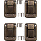 4 pcs U-Shaped Clasps For Chests, Boxes, Chests, Vintage Design In Brass 47 X 32 Mm, Bronze, Copper