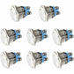 Momentary Metal Push Button Switch 12V 8 pcs 16Mm For Marine Waterproof Car Rv Truck Boat