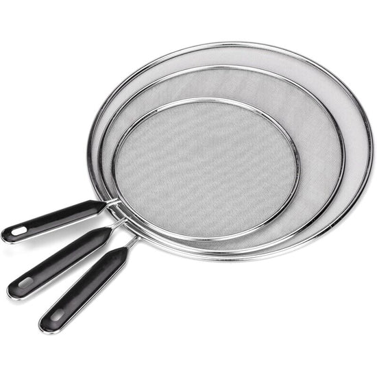 3 Pieces Splash Guard Stainless Steel Splash Cover With Handle Kitchen Splash Guard 25Cm 29Cm 33Cm