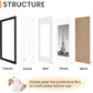 3 pcs Set Photo Frames 21X29.7Cm, A4 Black Frame, Can Be Placed Or Hung On The Wall High Quality Wooden Photo Frame