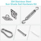 M6 Shade Sail Fixing Kit, Stainless Steel Sun Shade Sail Fixing Kit For Triangle And Square, Rectangle, Sun Shade Sail