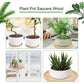 2 Piece Bamboo Saucers 20Cm ROund Bamboo Tray Bamboo Plant Saucer ROund Serving Tray Wooden Flower Pot Saucer For Cups,