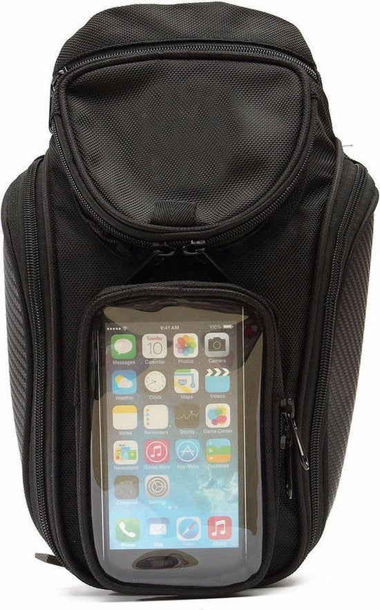 Black Phone Handlebar Tank Bag