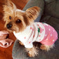 Dog Coat - Dog Sweater - Classic Turtleneck Knit Dog Sweater - Warm Winter Dog Clothes - Cute Strawberry Heart Pattern - Perfect for Small and Medium Dogs - Pink - Size XL