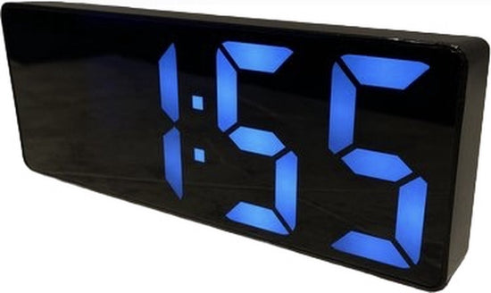 Klok Digital Deluxe - Bedroom - Sound Sensor - Wekker - Black - USB - Battery - LED Wit
