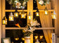 Decorative black lanterns for outdoor tables - Set of 2 mini LED metal lanterns for Halloween, weddings, Ramadan, gardens, Christmas, balconies, indoor and outdoor parties