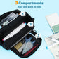 Large black pencil case with 3 compartments for school and office