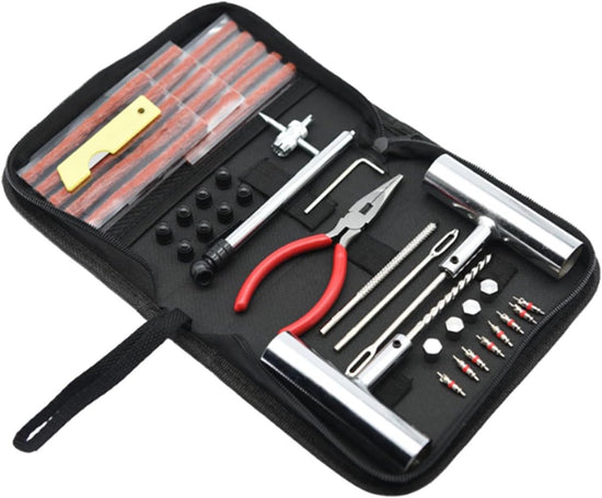 46-piece set - Rim repair kit - for motorcycle, moped or car - Tire repair kit - Complete repair kit for car and motorcycle - 20.5 x 14.5 x 4.5 cm