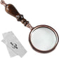Magnifying glass - 10x magnification - 8.5 x 22.5 cm - wooden handle - Vintage - best reading magnifier