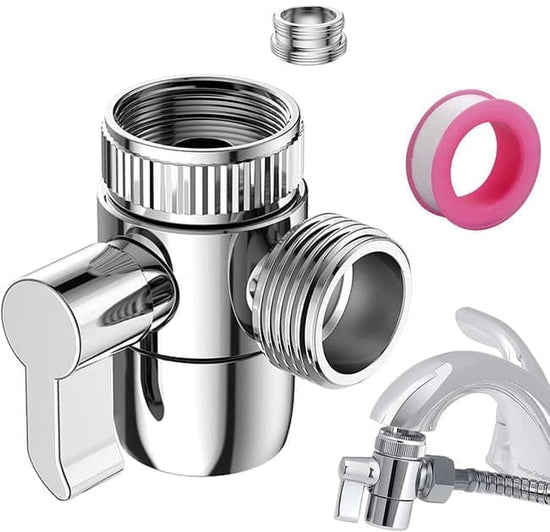 Kitchen Faucet Diverter Valve with Skimmer T-pipe Adapter for Hand Shower, Compatible with M22 M24 G1/2 Connections