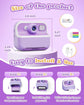 32GB Kids Digital Camera with 1080P HD and Instant Printing, 2.4-Inch Screen, Includes Paper, for Ages 3-12, Purple