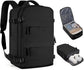 Travel Backpack 42 x 30 x 20 cm, Black, Cabin Bag with Dry and Wet Sorting
