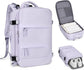 Purple Travel Backpack Cabin Bag with Dry Wet Sorting, 42 x 30 x 20 cm
