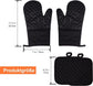 Heat-Resistant Oven Mitts & Grill Gloves, Anti-Slip Kitchen Potholders Up to 300°C for Cooking and Baking, Gray