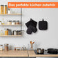Heat-Resistant Oven Mitts & Grill Gloves, Anti-Slip Kitchen Potholders Up to 300°C for Cooking and Baking, Gray