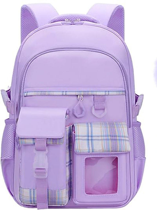 15.6 Inch Cute Kawaii Kids Backpack for Girls with Compartments, Elementary School & Teenage Girls School Bag, Purple