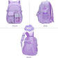 15.6 Inch Cute Kawaii Kids Backpack for Girls with Compartments, Elementary School & Teenage Girls School Bag, Purple
