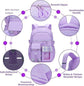 15.6 Inch Cute Kawaii Kids Backpack for Girls with Compartments, Blue, Elementary School & Teenage Girls School Bag